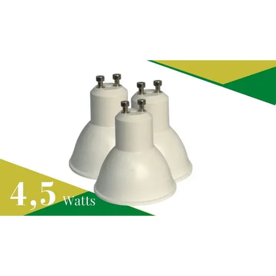 4 lâmpada Dicróica Led  MR-16 4,5w GU10 Branco Quente 3000k Bivolt