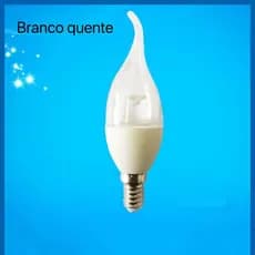Kit 1 lâmpada Led vela 3w E14 Chama Cristal Bico 3000k Bivolt