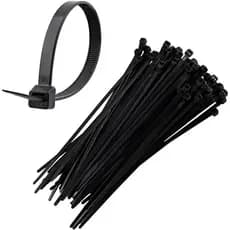 Kit com 100 Unidades Abraçadeira de Nylon Preta/Branca Trava por Catraca para Organização de Cabos e Objetos - LUATEK