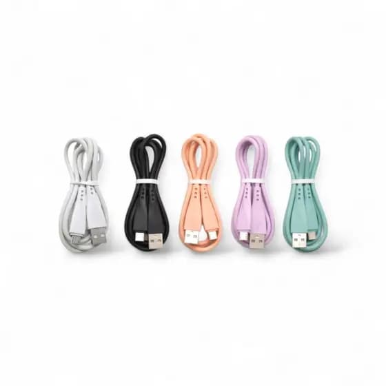 Cabo USB V8 Micro USB Silicone Reforçado 2.4A Carregador Rápido Android Colorido Resistente