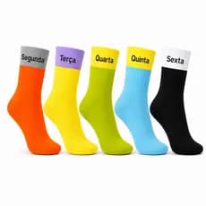 Kit 5 Pares Meia Semanal Algodão Academia Crossfit Divertida Adulto Infantil