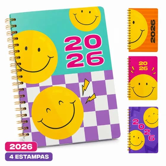 Agenda 2026 Espiral Capa Dura Infantil Escola Creche Menina