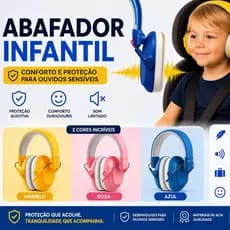 Fone Abafador de Som Autismo Infantil Protetor de Ruídos