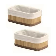 Cesto de Bambu Centro de Mesa para Decorar e Servir 2 Und