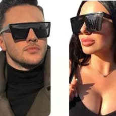 Óculos de Sol Masculino/Feminino Preto Máscara/Óculos Máscara Preto