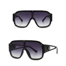 Óculos oversized Preto Grande Óculos de Sol Masculino/Feminino mascara over sized