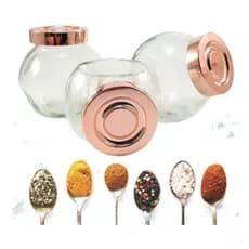 Kit 3 Pote Hermético Porta Mantimentos Vidro180ml Rose Gold