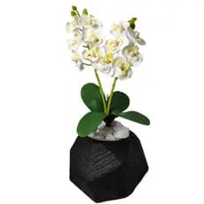 Arranjo Artificial Folhagem de  Decoraçao Ornamental e Vaso