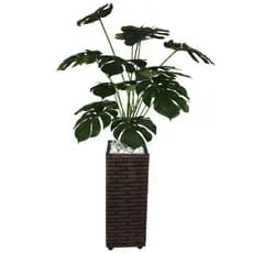 Planta Com Folhagem Costela de Adao Artificial +Vaso Decorativo 3D  Oferta