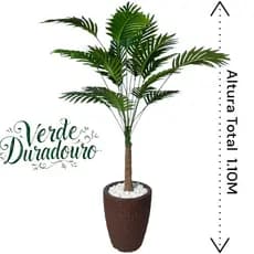 Planta Artificial Palmeira Decoração Com Vaso 3D Polietileno
