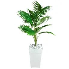 Planta Artificial Palmeira Enfeite E Decoração Casa Sala Escritório Com Vaso Rattan