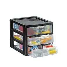 kit com 2un Gaveteiro Organizador 3 Gavetas Nitron – Ideal para Costura, Escritório, Maquiagem e Pequenos Objetos