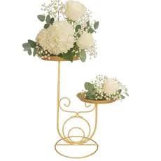 Castiçal Suporte Para Arranjos De Flores Velas Decoração De Festa Casa Na Cor Dourada