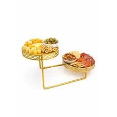 Suporte Duplo Para Doces E Flores Decoração Luxo Bandejas Para Festa