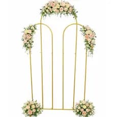 Arco Triplo Desmontável Para Decoração De Festas Dourado