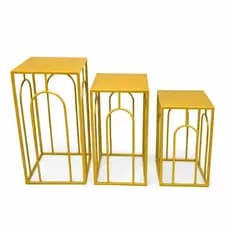 Trio Mesas Decorativas Dourada Ideal Para Festas E Eventos