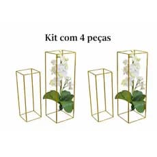 Centro De Mesa Coluna Em Ferro Para Decoração Kit Com 4 Peças