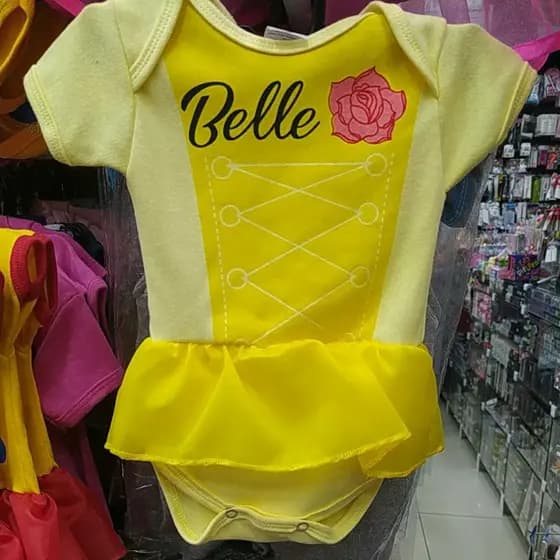 Body  Bella Princesa Temático bebê body bebê body mesversario body infantil