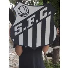 Escudo Santos FC No Tamanho Grande 50 CM em Alto Relevo. Brasão Santos.