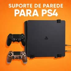 Suporte PS4 Slim de Parede Com Suporte Para Controle