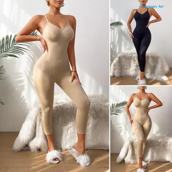 [Agora] Macacões Modeladores Para Mulheres Sem Mangas Com Controle De Barriga , Cintura Alta , Compressão De Corpo Intei