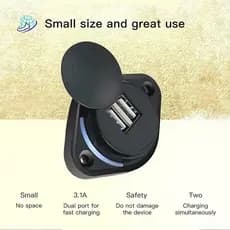 Hot | Carregador De Tomada Dupla Porta Usb 3.1a 12-24v Slide Para Carro / Ônibus / Barco