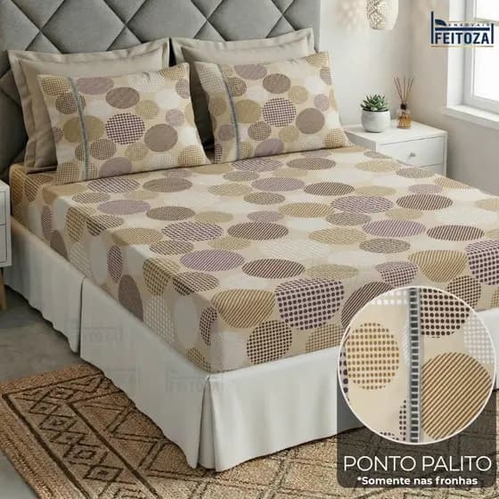 Jogo De Lençol 400 Fios Cama Solteiro, Casal e Queen Micro Percal Toque Macio Premium