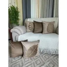 Kit 5 Capas de Almofadas Decorativas Bordadas em Tecido Linho 45x45 cm
