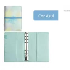 Agenda Planner Caderno Fichario A6 com Fecho Elástico (Cor Azul)