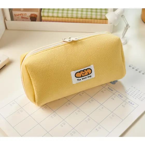 Estojo Escolar Amarelo Pastel