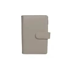 Agenda Planner Caderno Fichario A6 com folhas e 1 bolsa ziper--Cor Off White