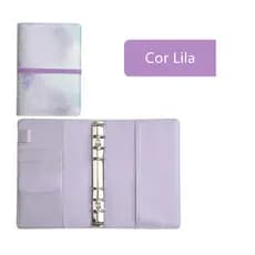 Agenda Planner Caderno Fichario A6 com Fecho Elástico-só Capa (Cor Lila)