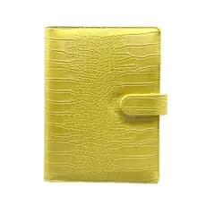 Promoção!Caderno Fichario Binder A5 com as folhas e divisórias --Cor Amarela Croco
