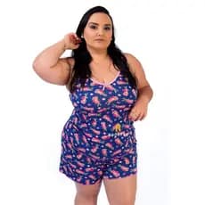 Baby Doll Conjunto Pijama Feminino Short Doll Plus Size AF
