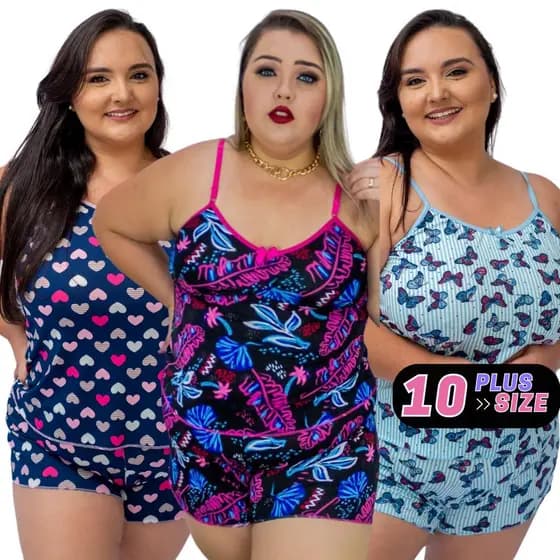 Kit 10 Plus Size Baby Doll Feminino EXGG