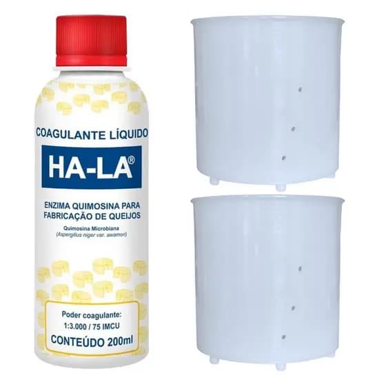 Kit Coalho Coagulante + 2 Formas 250g Injesul Para Fazer Queijo Caseiro Minas Frescal e Ricota