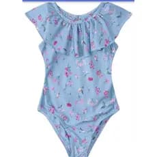 Maiô Azul Floral Carinhoso
