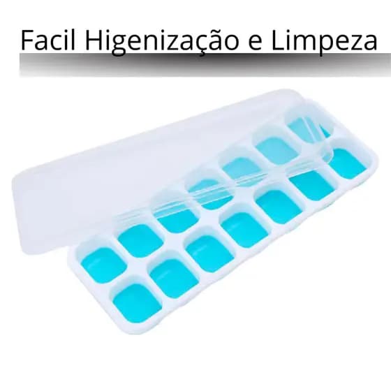 Forma de Gelo com 14 Cubos com Fundo de Silicone