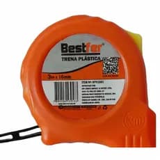 Trena Plástica Em Abs Compacta Resistente Medição Uso Profissional e Doméstico 3 Metros x 16mm