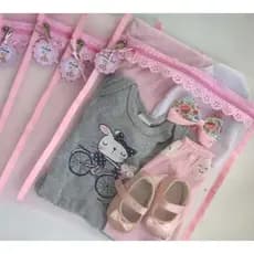 kit 6 saquinhos organizador para maternidade com tag fotográfica