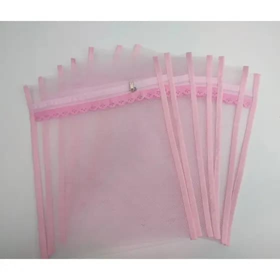 kit 7 saquinhos organizador de roupa maternidade para enxoval do bebê cor Rosa