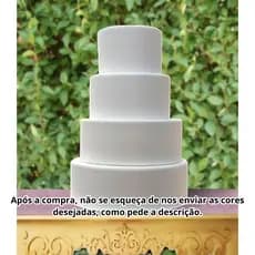 Bolo Fake (falso) Isopor Revestido Com Eva Sem Emenda 4 andares.