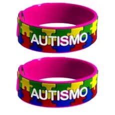 2 Pulseiras Ajustáveis Autismo Infantil - Quebra Cabeça