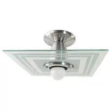 Luminária Plafon 1 Vidro Quadrado Branco Teto Sala Quarto Cozinha