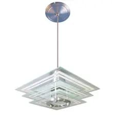 Lustre Pendente Moderno Vidro Quadrado Sala Quarto Cozinha Jantar Luminária de Teto LED Decorativa