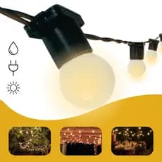 Varal de Luzes Com LED 50m Externo Lâmpadas Inclusas Amarela ou Branca Cordão de Luz Decoração