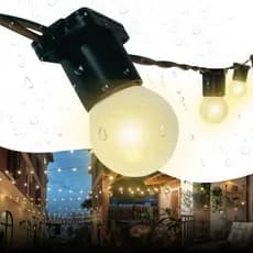 Varal de Luzes LED 20m Externo Com Lâmpadas Inclusas Gambiarra Cordão Pode Chuva Decoração