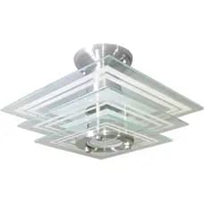 Luminária Plafon Vidro Quadrado Sala Quarto Cozinha Branco Lustre Moderno Bivolt