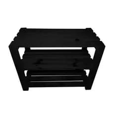 Sapateira Para 9 Calcados Em Madeira Pallet Preta