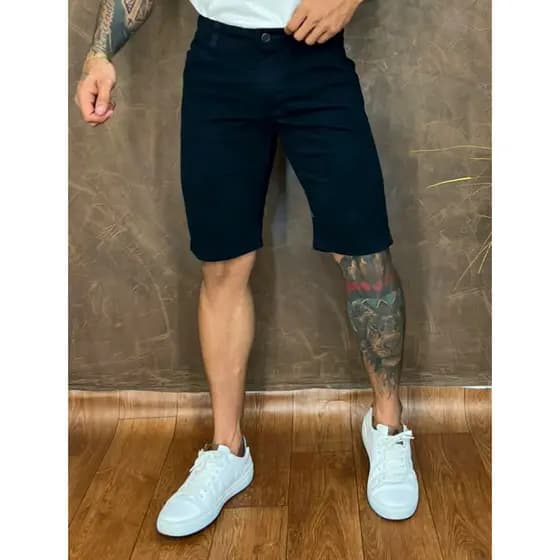 Bermuda Sarja Bolso Embutido Colorida Jeans Premium Masculino